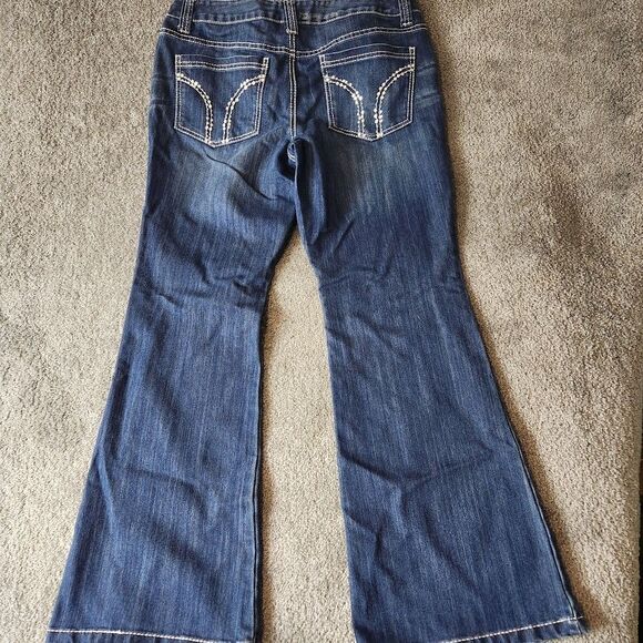 Womens Jeans Size 12 Inc Denim Regular Fit Flare Leg Medium Wash Mid Rise - Picture 4 of 9